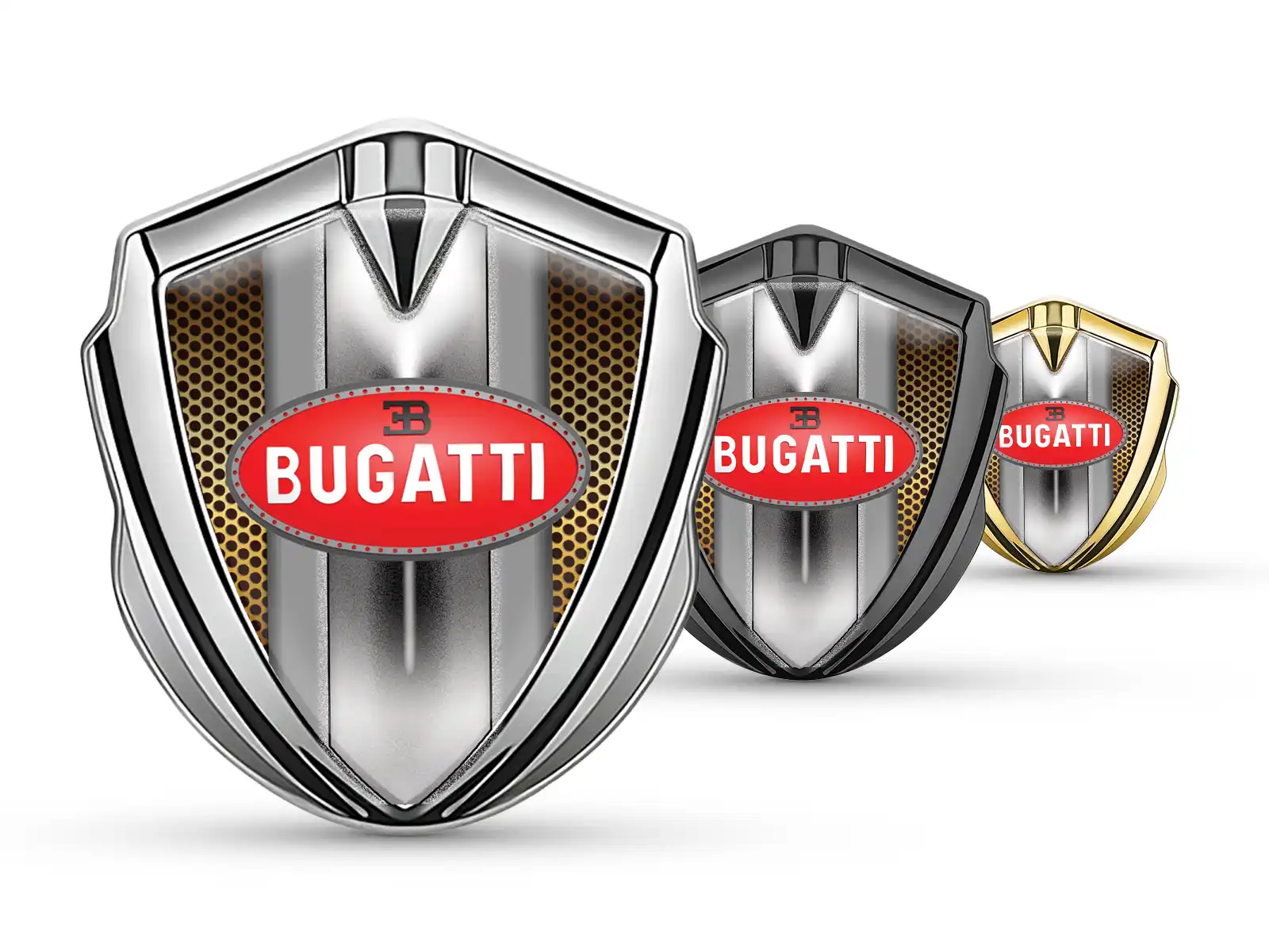 Bugatti Emblem Metall Abzeichen Renn Look Glanz Finish